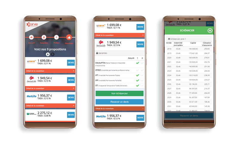 Application mobile de comparaison d'assurances emprunteur pour assurer votre emprunt au meilleur tarif